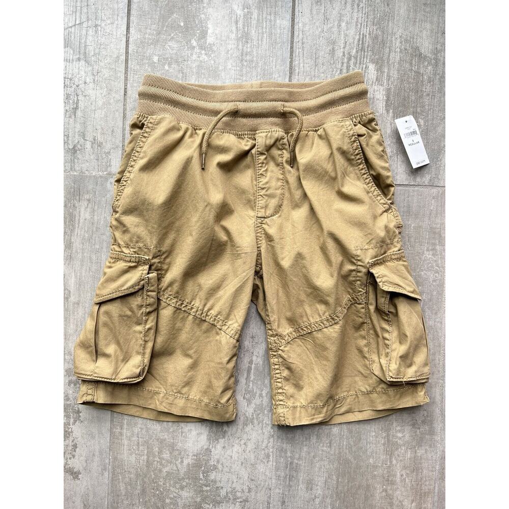 GAP Kids Boys Drawstring Elastic Shorts Pull-On Shorts Khaki Cargo S 6-7 Casual